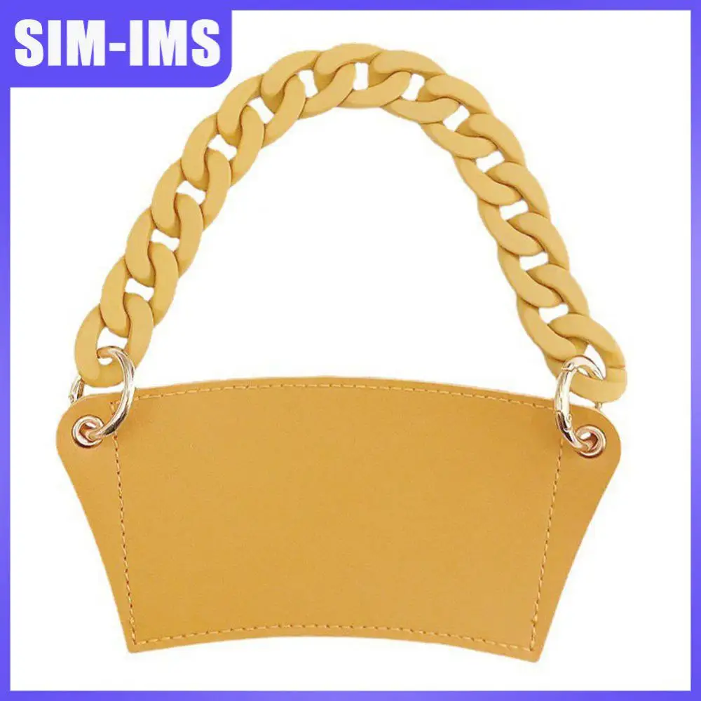 

Pu Leather Coffee Cup Sleeve Eco-friendly Chain Thermal Cup Sleeve Portable Removable Cup Protective Sleeve Cup Accessories 1pcs