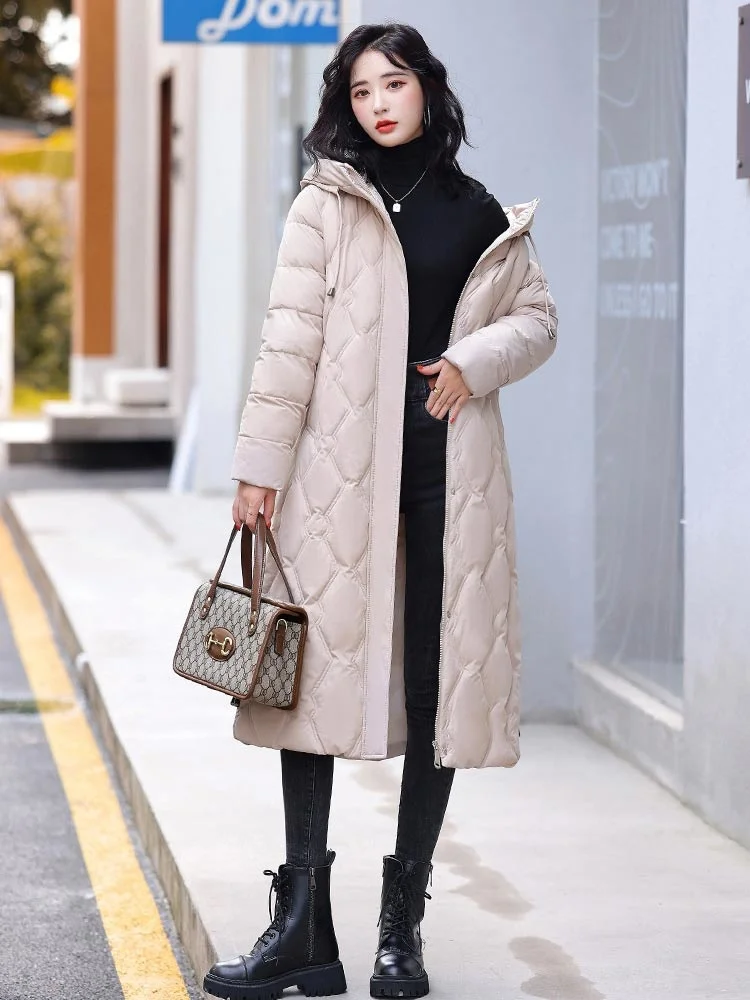 2022 New Parkas Women Winter Jacket Snow Wear Long Coat Hooded Warm Parka Female Hooded Cotton Padded Jackets Outwear