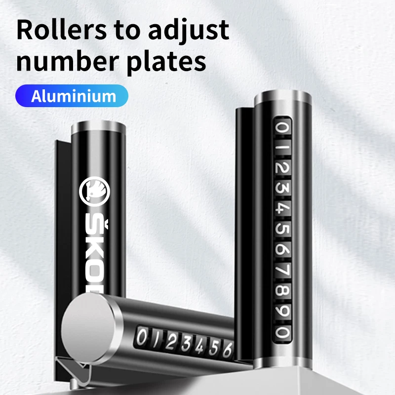 

Metal Car Temporary Parking With Rotating Phone Number Sign Parking Car Accessories For Skoda Octavia Rapid Kodiaq Superb Deriva