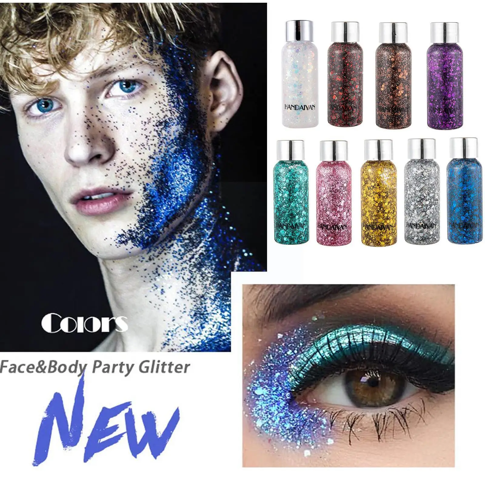 

Новый блеск для глаз, ногтей, волос, тела, лица, блестящий гель, художественный блеск, украшение сердца, свободный крем, блестки, фестиваль G9e8