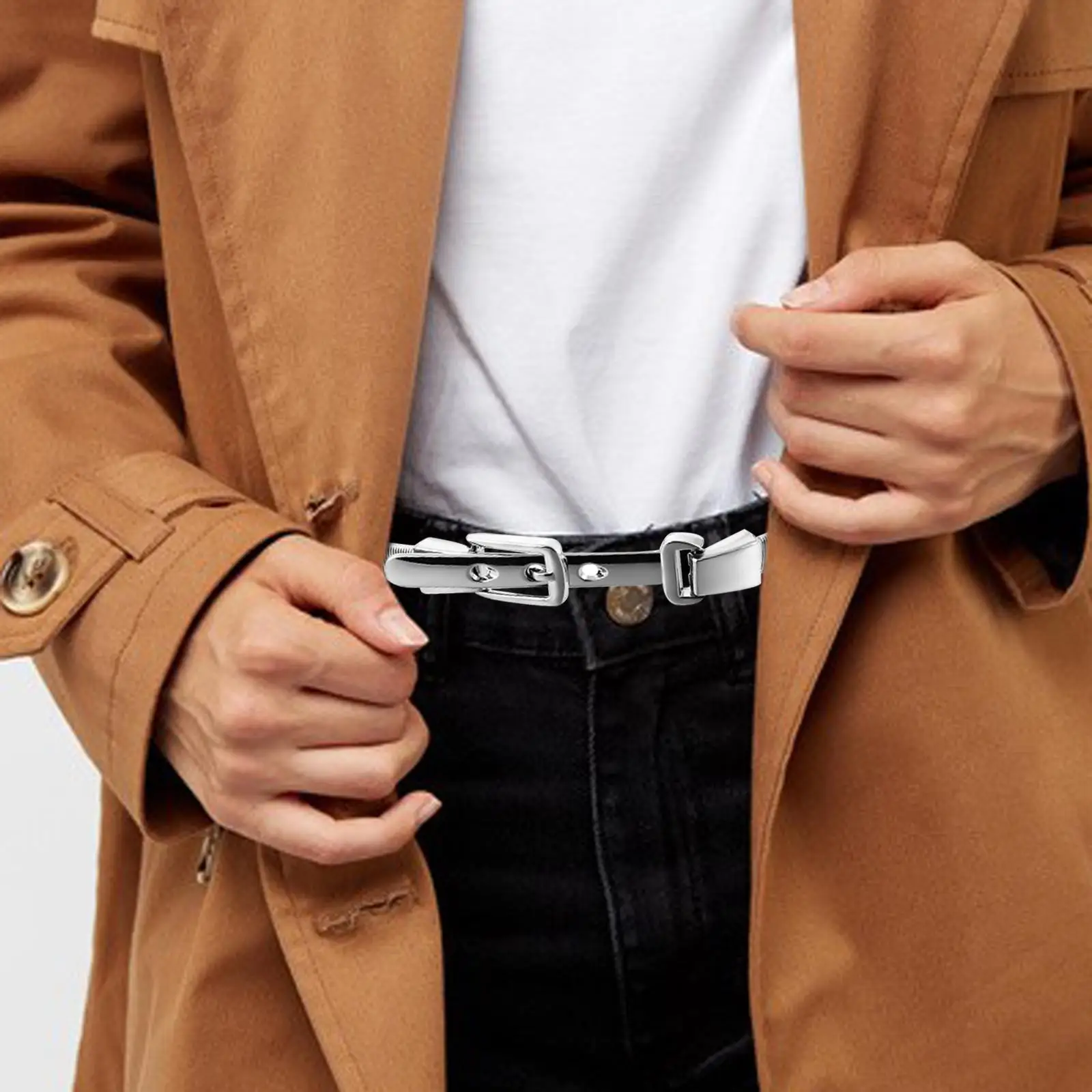 

Alloy Chain Belt Skinny Thin Elastic with Buckle Fashion Chic Women Belt Waistband Chains for Girls Mothers Wedding Prom Dress