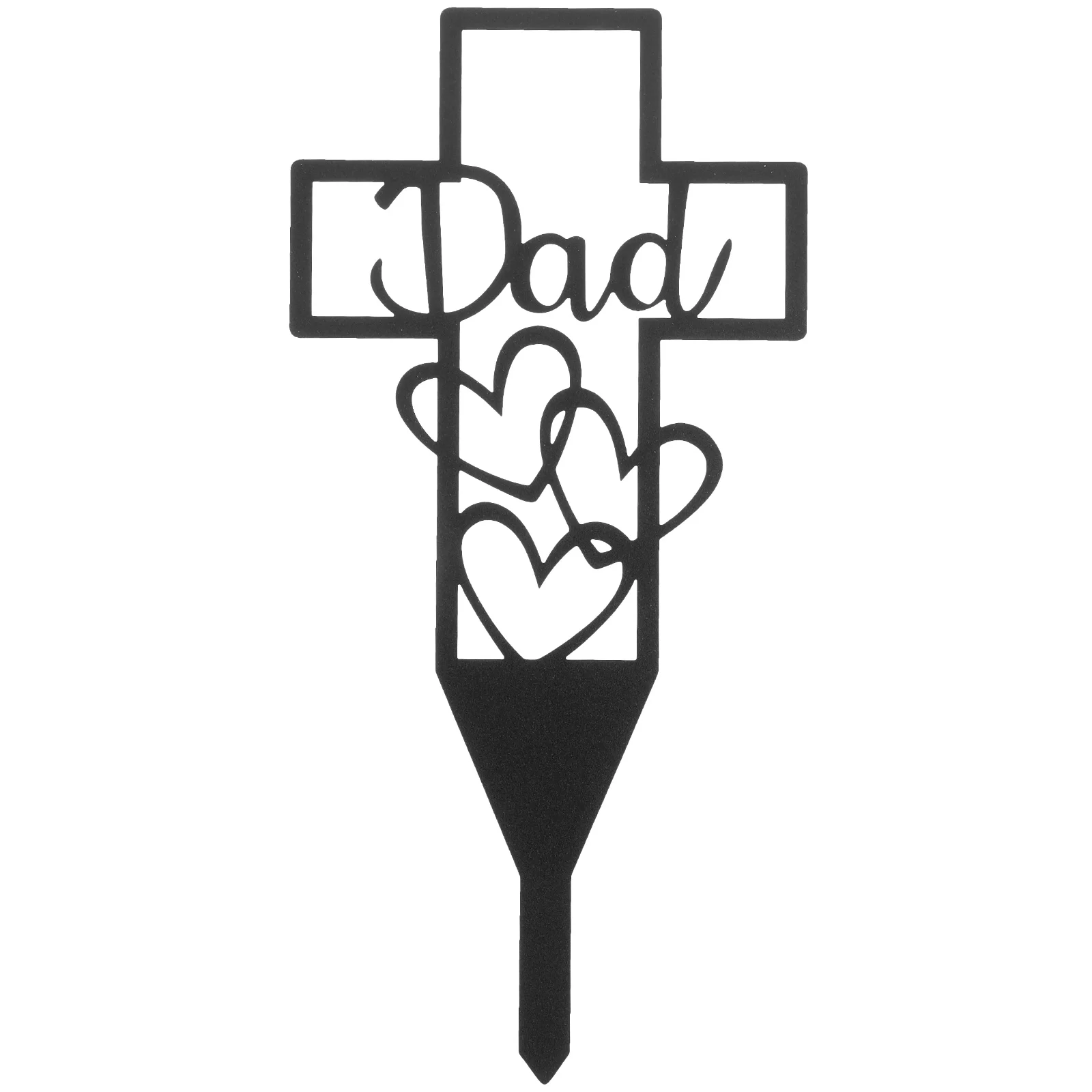 

Cemetery Stakes Stake Memorial Cross Grave Garden Metal Dadpet Stones Decorations Graves Plaque Sign Graveside Marker Flower