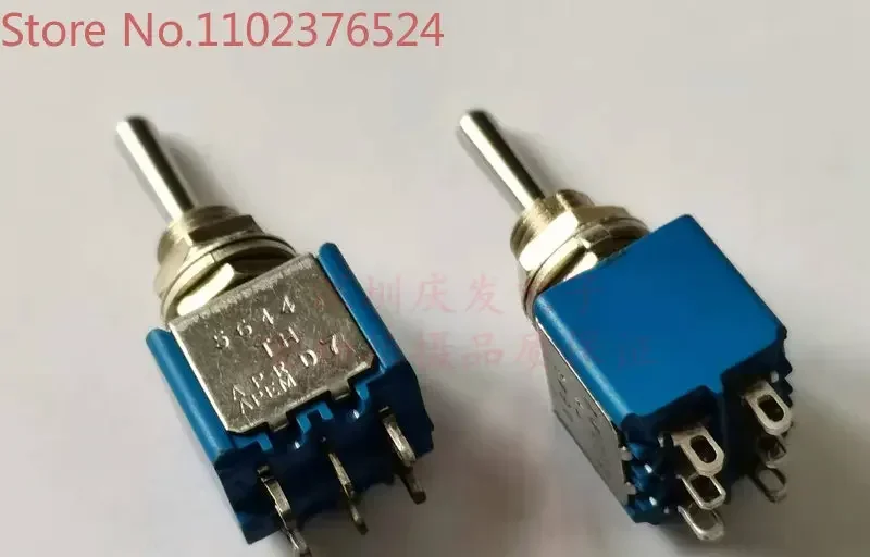 5644TH APEM Кнопочный переключатель Тумблер Кулисный 6-контактный 3-отверстие 6 мм