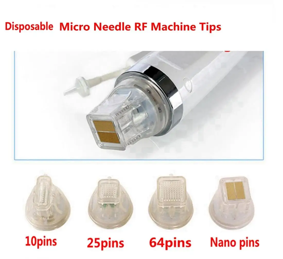 10pcs 10 Pins/ 25 Pins/ 64 Pins/ Nano Fractional Micro-needle RF Skin Beauty Machine Needles Microneedle RF Machine Cartridges