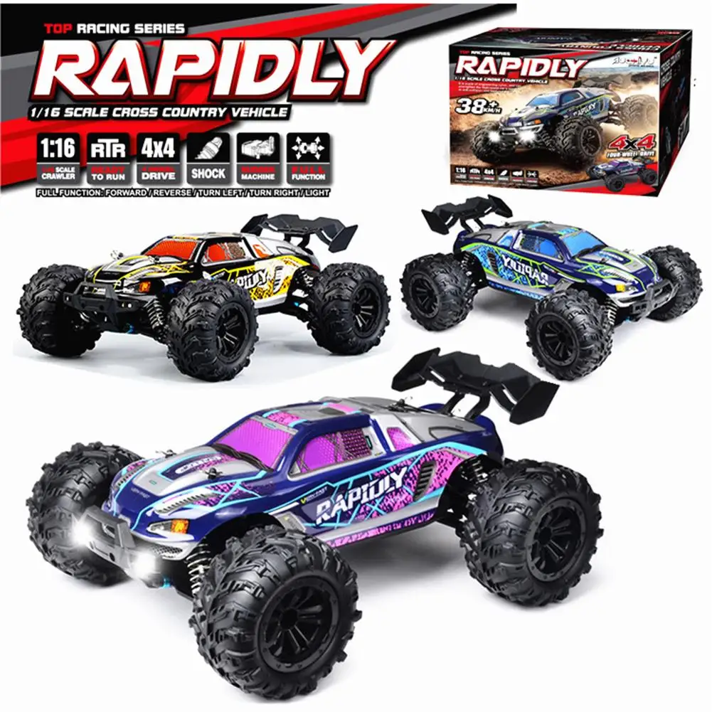 

Rc Cars Off Road 4x4 With LED Headlight,1/16 Scale Rock Crawler 4WD 2.4G 50KM High Speed Drift Remote Control Monster Truck Toys