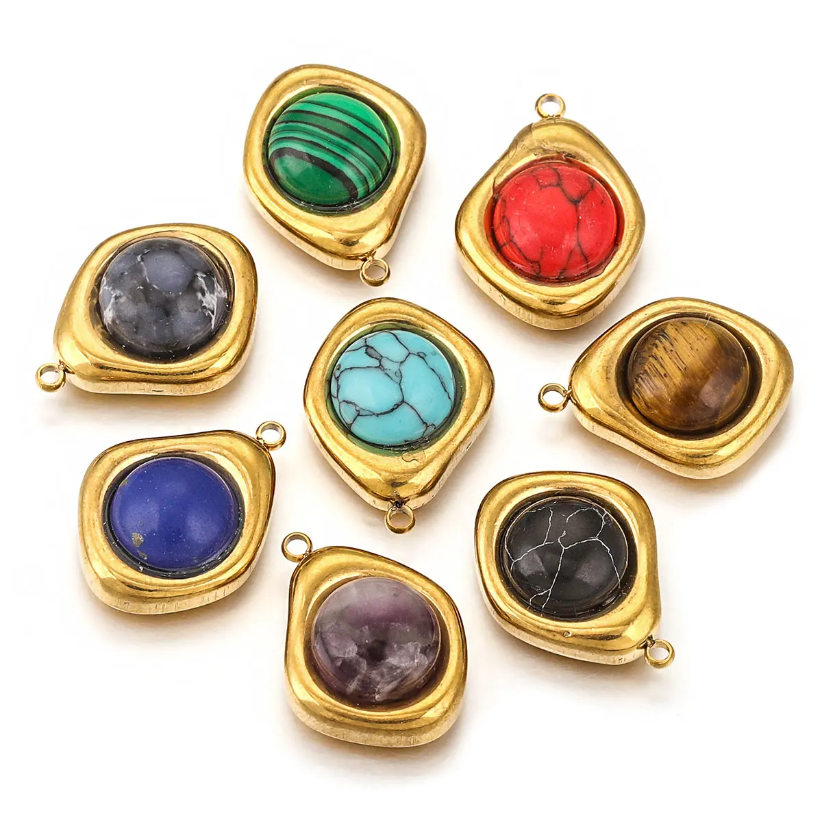 Позолоченные серьги-подвески из нержавеющей стали 4 шт./партия