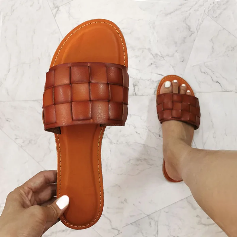 

Big Size 41 Gladiator Women Sandals Summer Breathable Flat with Open Toed Outside Woman Beach Shoes Non-slip Solid Ladies Slides