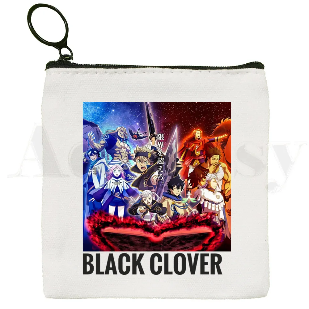 Manga Asta Black Clover Harajuku Graphic Anime Wallets Coin Pocket Vintage Male Purse Function Wallet with Card Holders