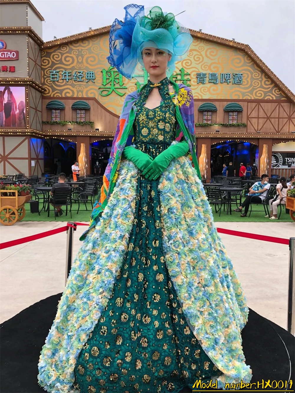

OEMG 2022 Green Summer Women's Beautiful 5 Yards Luxury Mesh Sequins Sewing Materials French Lace Fabirc For Party Dress HX0019