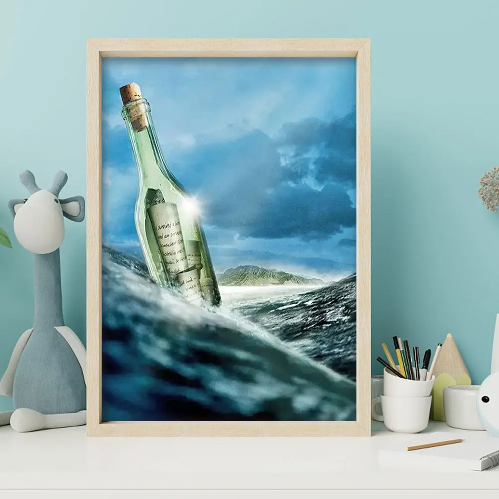 5D DIY Алмазный рисунок пляжная Дрифт бутылка наборы полностью круглая дрель