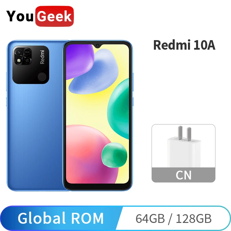 

Global ROM Xiaomi Redmi 10A 4GB 64GB/128GB Helio G25 Octa Core 5000mAh Battery 6.53" Large Display 13MP Mobile Phone CN Version
