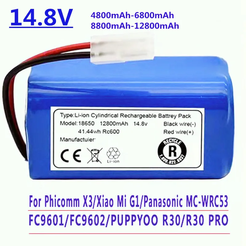 

100%New.Original.Vakuum-Batería Para XiaoMi G1, 12800mah.14,8V/8800mAh/6800mAh.4800mah.MC-WRC53, FB X3, FC9601, FC9602.