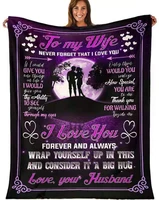 to my wife blanket from husband cozy super soft plush fleece throw blanket with quotes for birthday anniversary