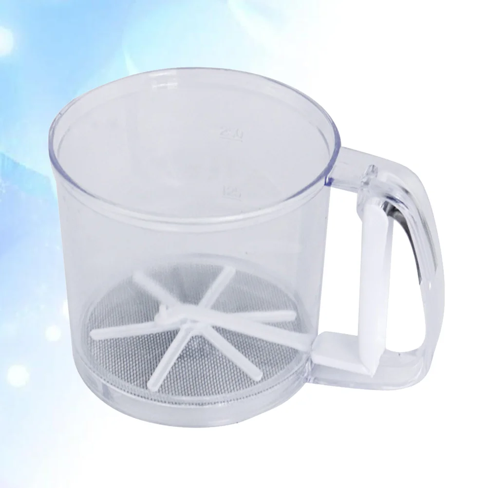 

Flour Sifter Hand Crank Flour Sifter Clear Sieve Cup Round Flour Sieve Strainer Flour Sieve Flour Shaker Fine Mesh Strainer for