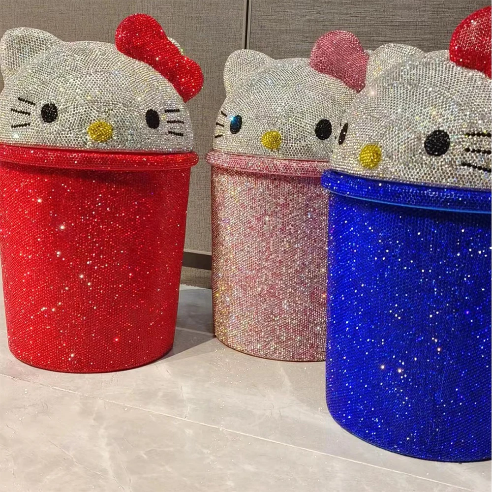 Sanrioed Хелло Китти Алмазная мусорная корзина аниме Kawaii фестиваль высококлассный