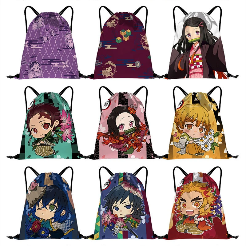 

Anime Demon Slayer Two-dimensional Double Shoulder Pocket Bag Various Patterns Sports Trend Matching Convenient Travel Equipment
