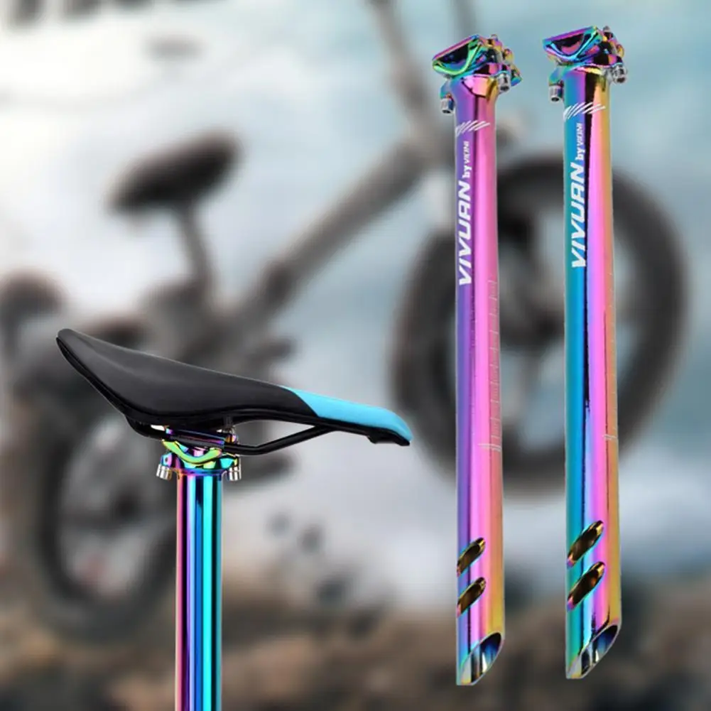 

Bicycle Seat Post Colorful Seatpost Shock-proof Aluminum Alloy 400mm Bicycle Seat Tube for Mountain Bike