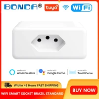 bonda wifi smart plug tuya electrical sockets brazil standard 16a smart life app outlets voice works with google home alexa
