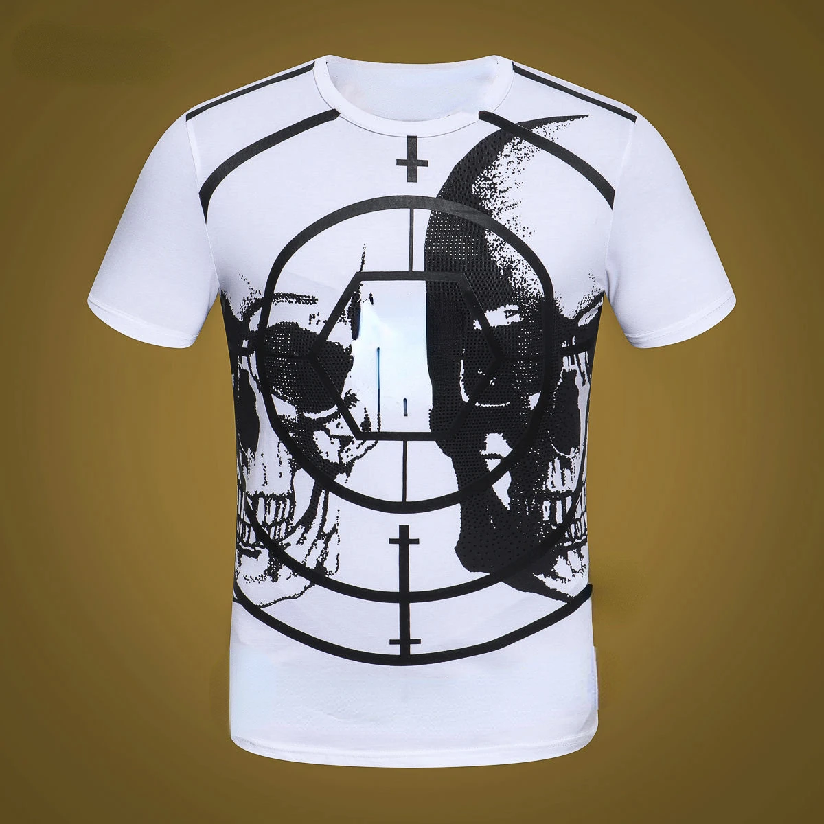 

2022 Skull T-shirt Men Round Neck Short Sleeve PP Skull Short Sleeve High Quality T-shirt Fashion Horror Men Tops 06