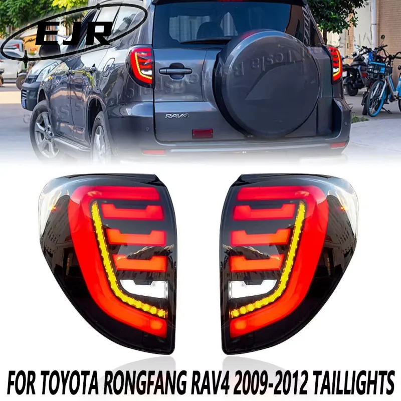 Фото Для 2009-2012 Toyota Rongfang RAV4 задний фонарь в сборе модификация светодиодный DRL поворотный сигнал тормоз задний фонарь для автомобиля №1