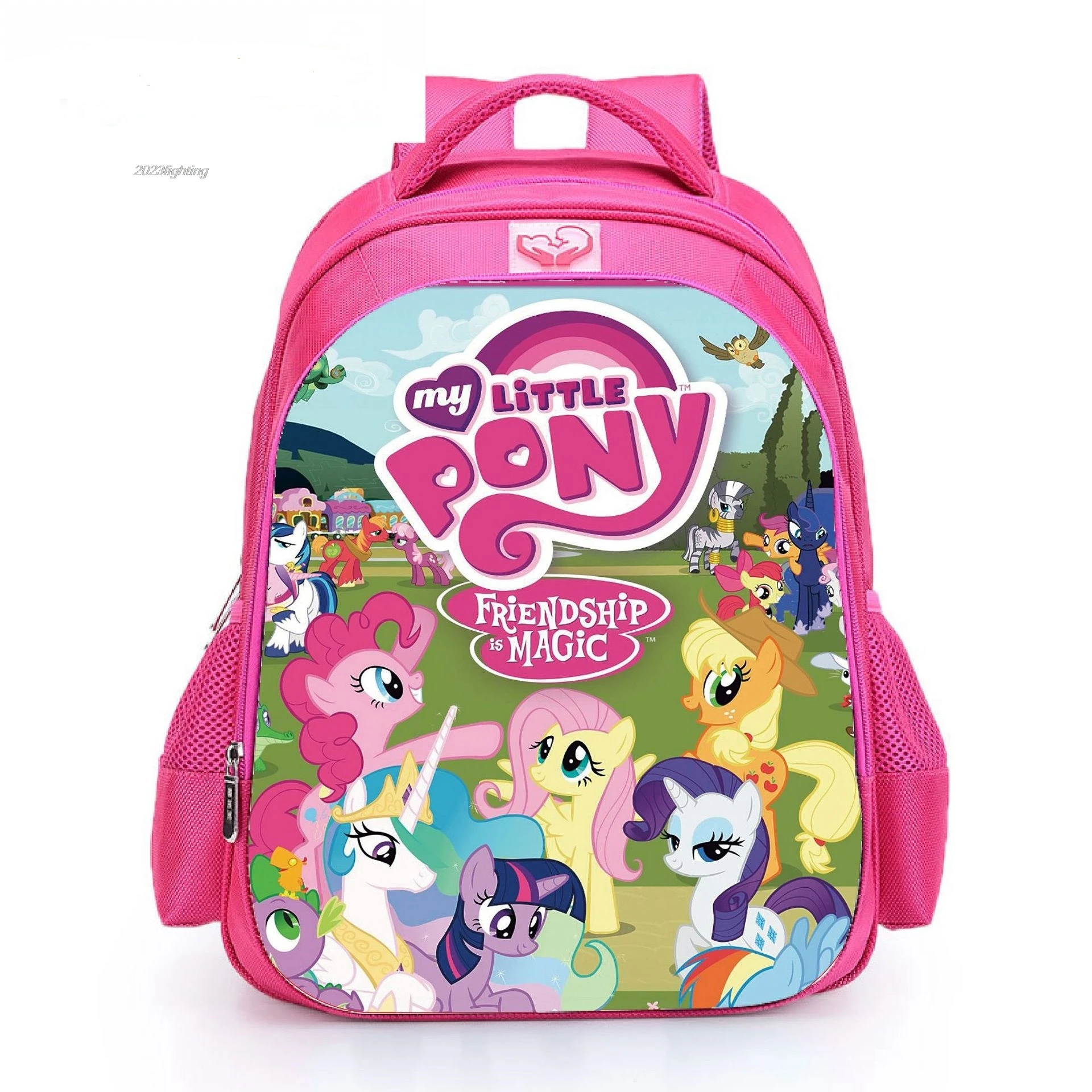 Фото Рюкзак My Little Pony, розовый, для девочек младшего школьного возраста, с мультяшным рисунком, ортопедический, облегчающий нагрузку, милые детские ранцы №3