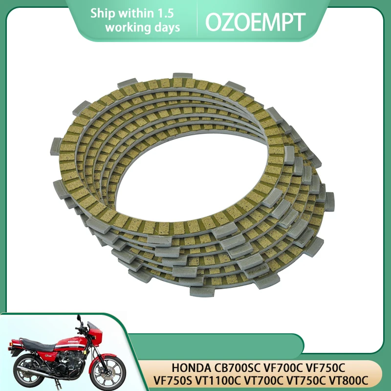 

OZOEMPT Fibrous Clutch plate Apply to HONDA CB700SC VF700C VF750C VF750S VT1100C VT700C VT750C VT800C
