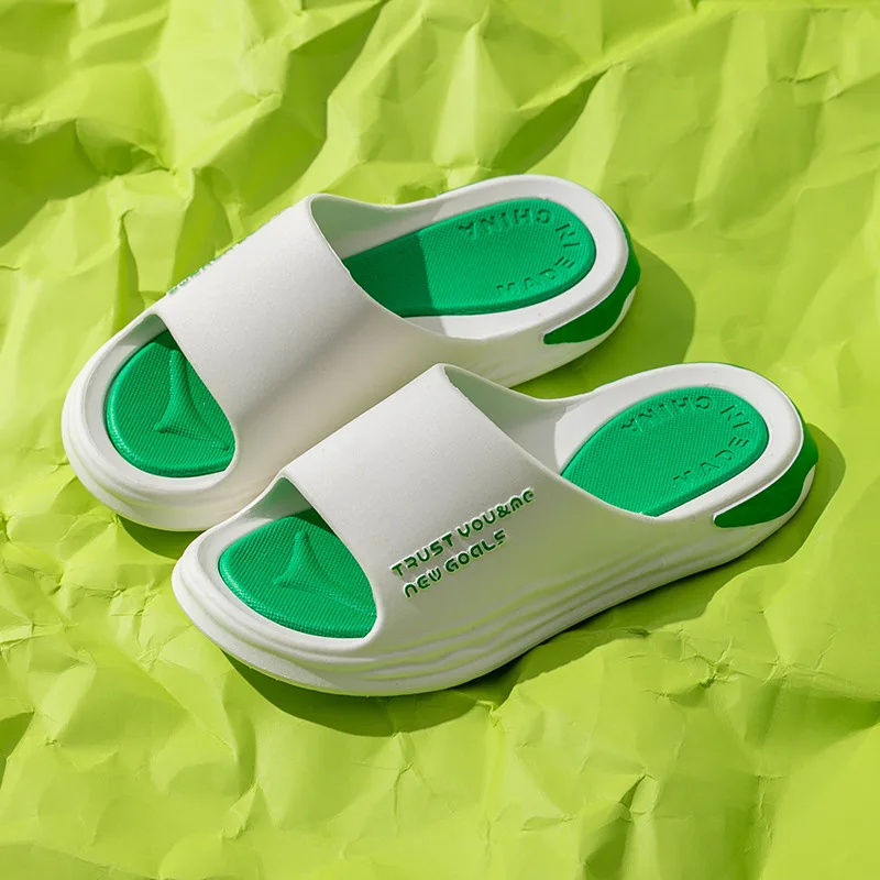 Summer Women Man Slippers Sandals Holiday Beach Slides Female Leisure Home Bath Bathroom Shoes EVA Mixed Color Platform Slippers