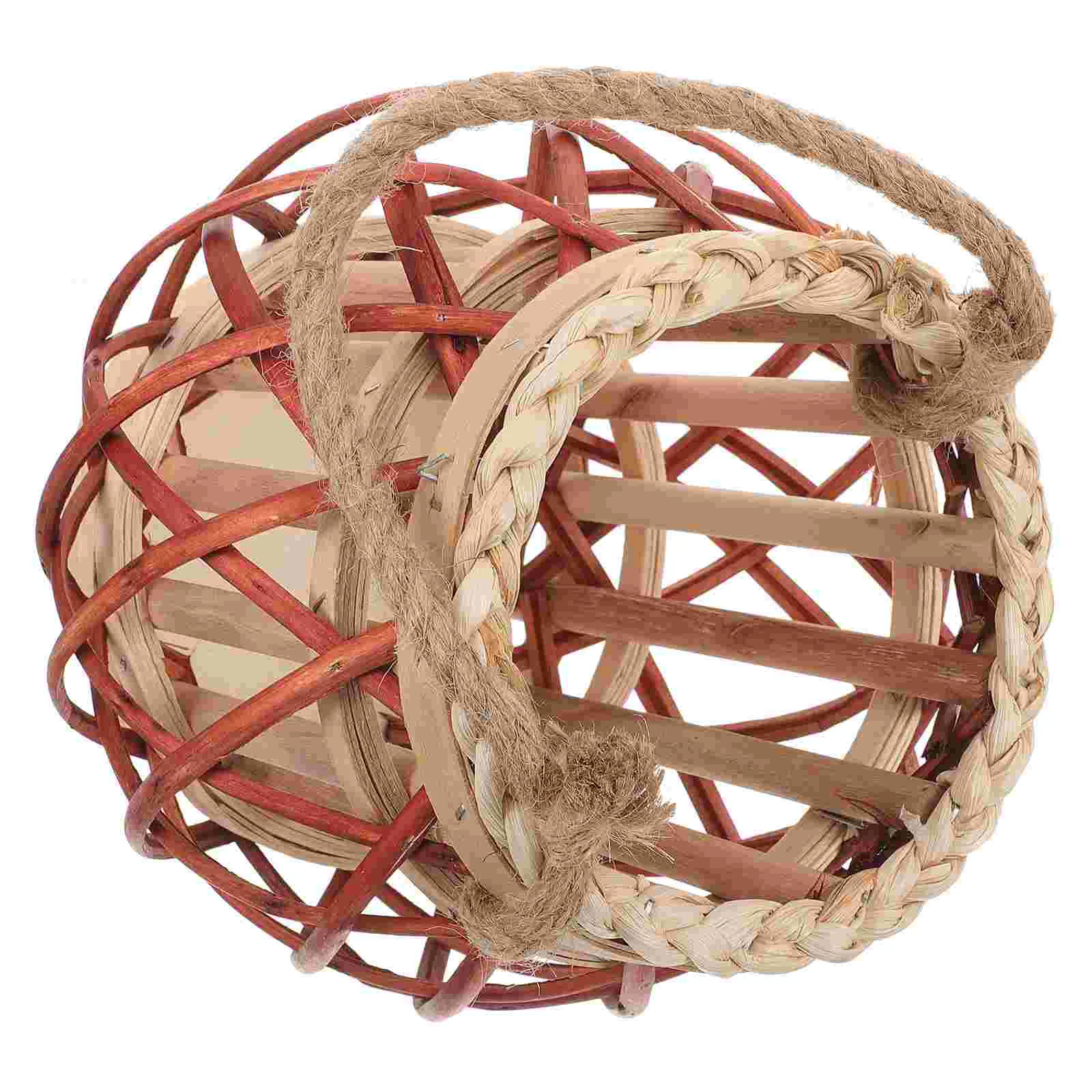 

Home Ornament Woven Lantern Vintage Holder Tea Lights Small Woody Lanterns Garden Bamboo Holders