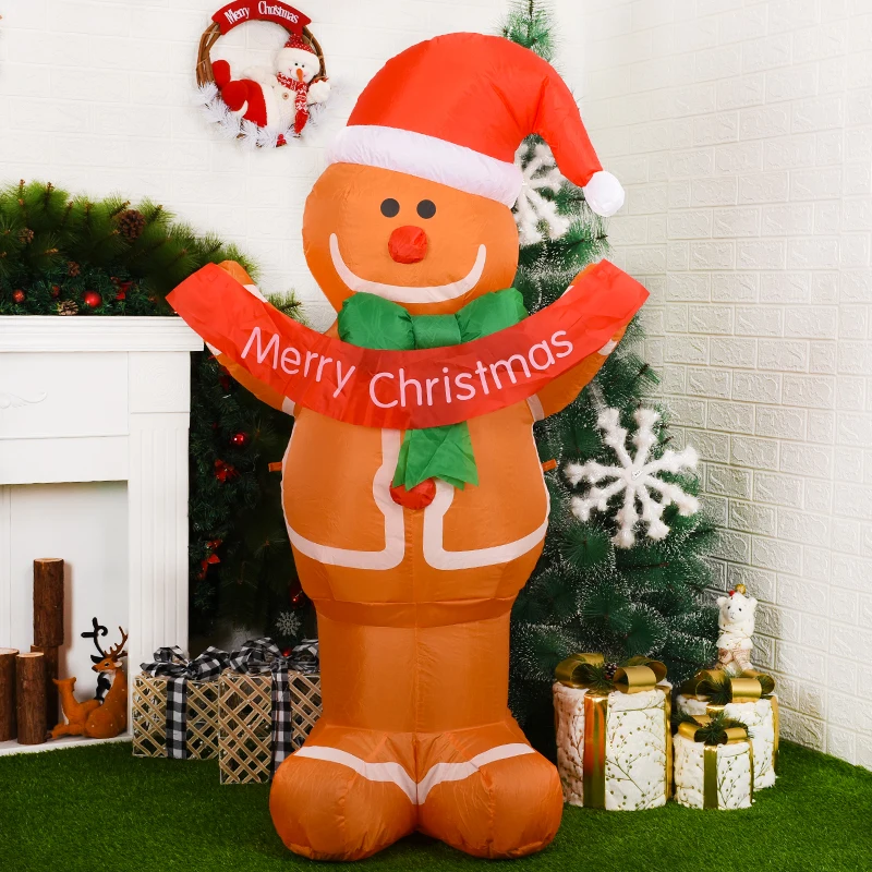 

Inflatable Gingerbread Man Night Light Figure Outdoor Garden Toys New Year 2023 Christmas Party Decorations for Home