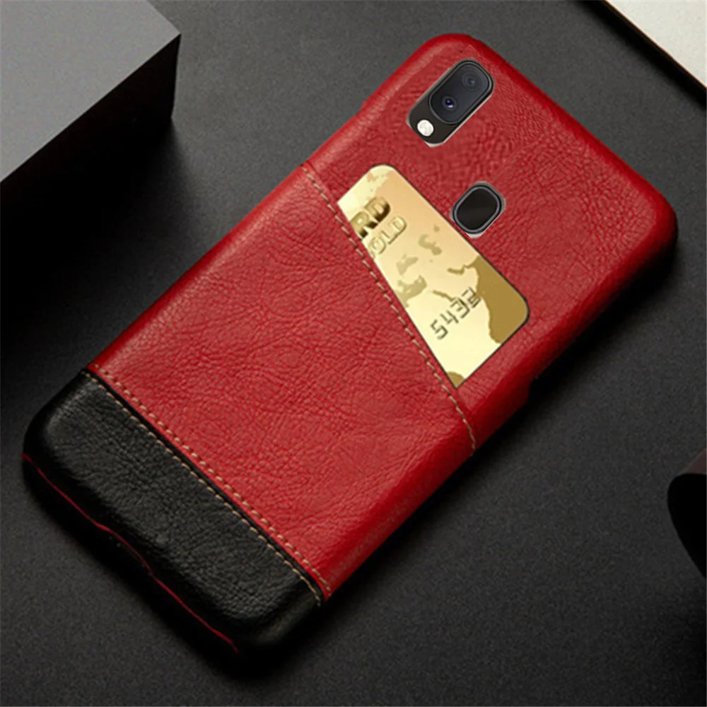 

For Samsung Galaxy A20 A 20 SM-A205F/DS Coque Funda For Samsung Galaxy A20 Case Card Slot Holder Mixed Splice PU Leather Cover