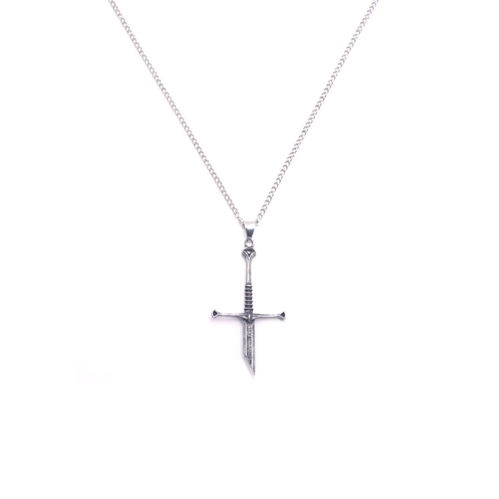 

Movie Aragorn Sword Necklace Vintage Narsil Broken Sword Pendant Cosplay Necklace for Man Costume Jewelry Gifts