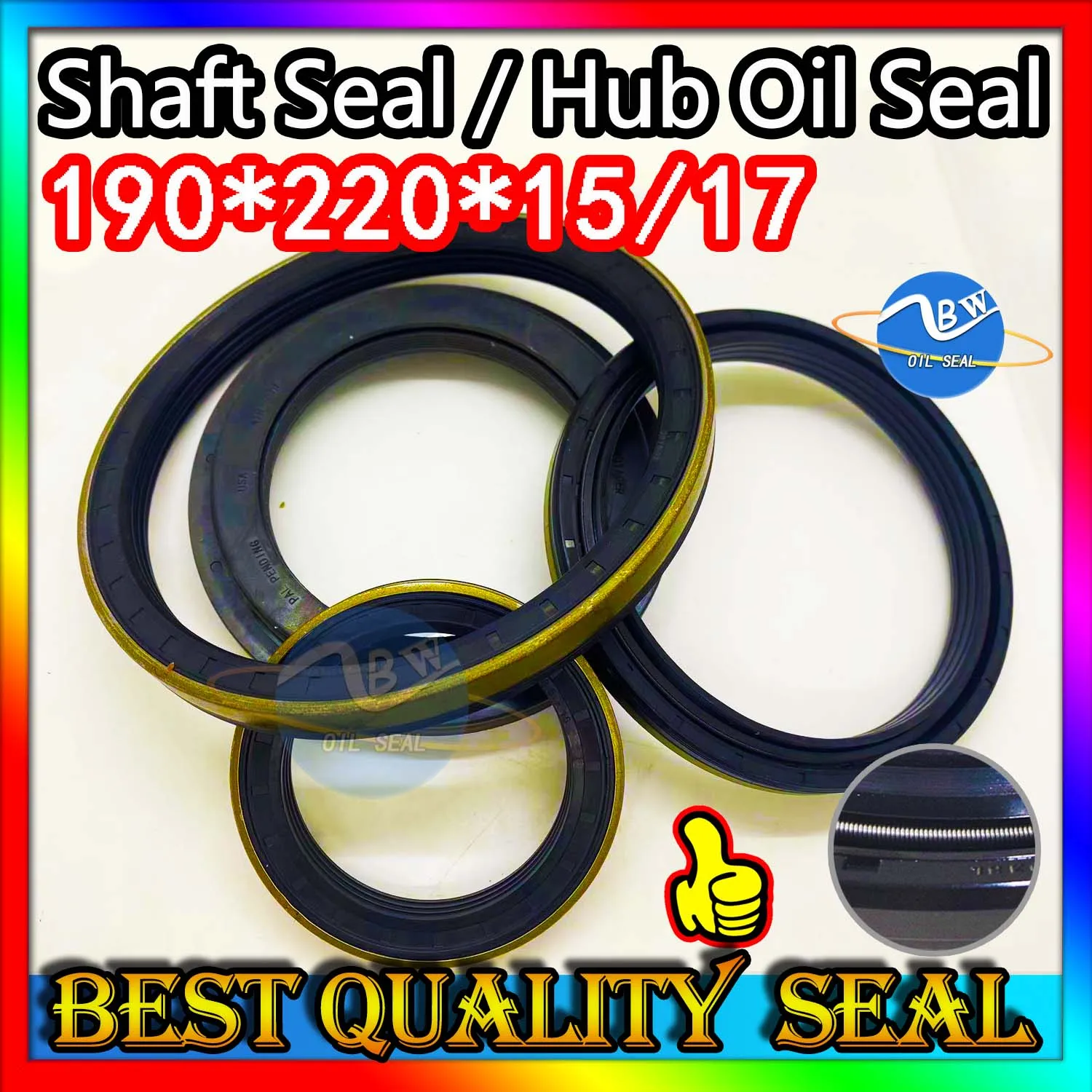 

Cassette Oil Seal 190*220*15/17 Hub Oil Sealing For Tractor Cat 190X220X15/17 Repair kit Nitrile NBR Nok Washer Skf Heavy Tool