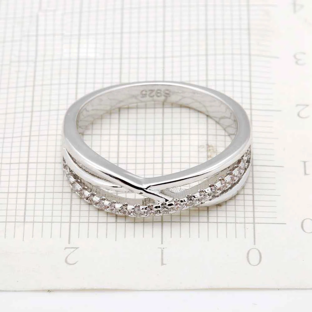 Широкое Кольцо Из Стерлингового Серебра 925 Пробы С Кубическим Цирконием Модное