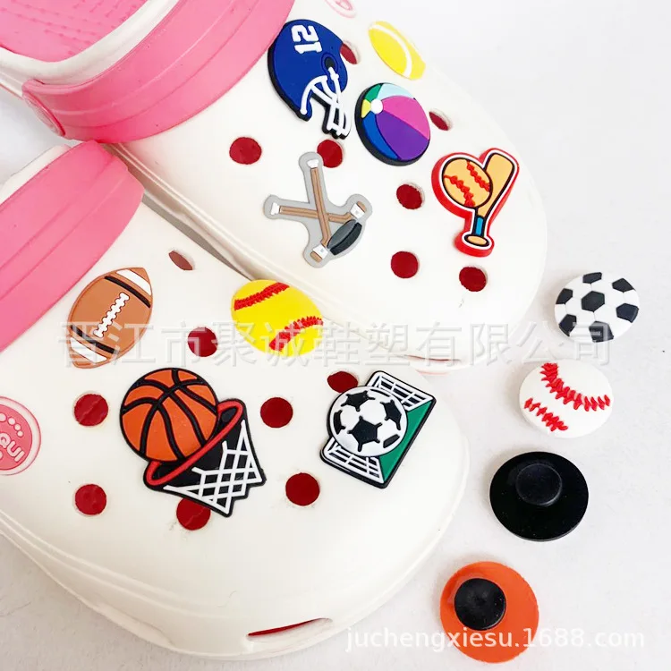 

1pcs Various Ball Accessories Shoe Buckles Wholesale Available Sale Cartoons Decorations Fit Bracelets Croc Jibz Childrens Gifts