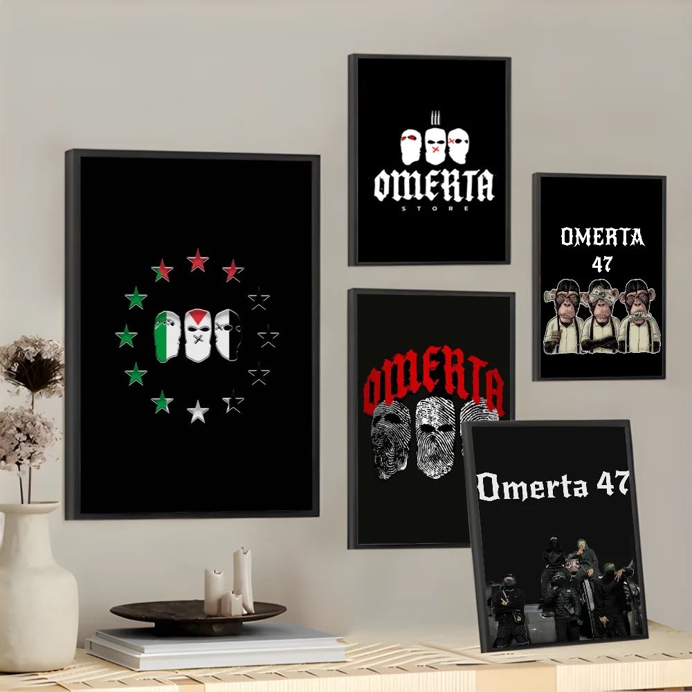 Фото Бренд Omerta Maes 47, черный постер с логотипом, настенный художественный принт, подходит для гостиной, спальни, бара, гостиной, украшения дома, подарок №1