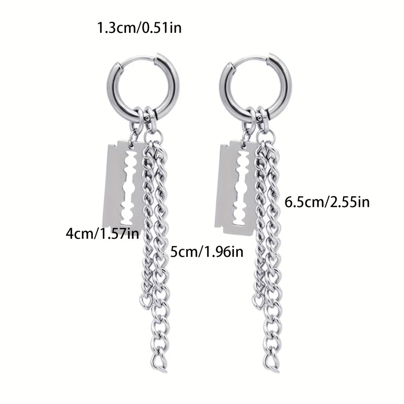 1 пара серег-гвоздиков в стиле панк-готика из нержавеющей стали креативная