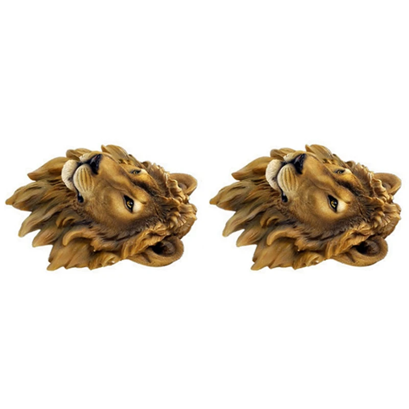 

2X Wall Decoration Bar Wine Cellar Lion Head Simulation Sculpture Creative Decor Resin Craft Beast Head Wall Statue