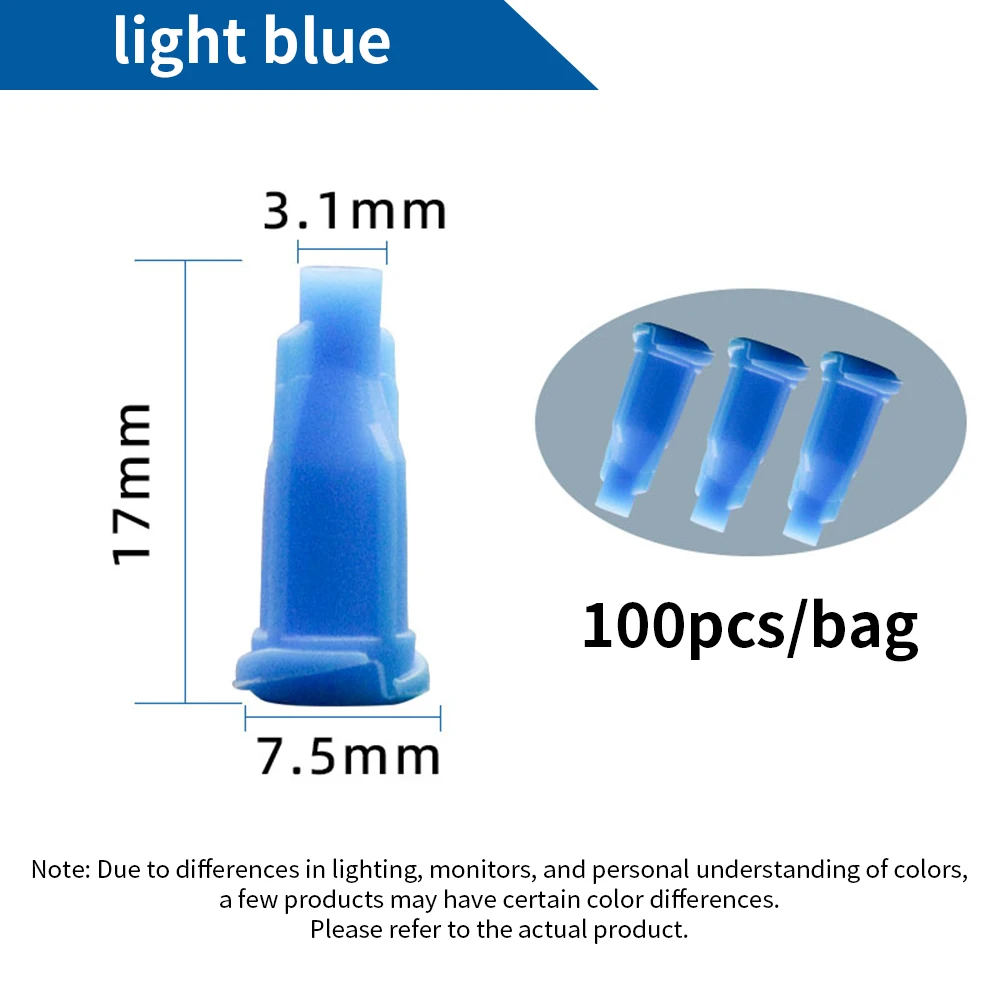 

100 шт., колпачок для головки шприца, многоцветная спиральная уплотнительная заглушка для рта, дозатор, игла для дозирования, уплотнительная заглушка, комбинация колпачков для шприца
