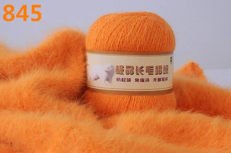 50 gram Long-haired Mink Wool Cashmere Knitting Yarn Hand-knitted for Scarf Sweater Genuine images - 6