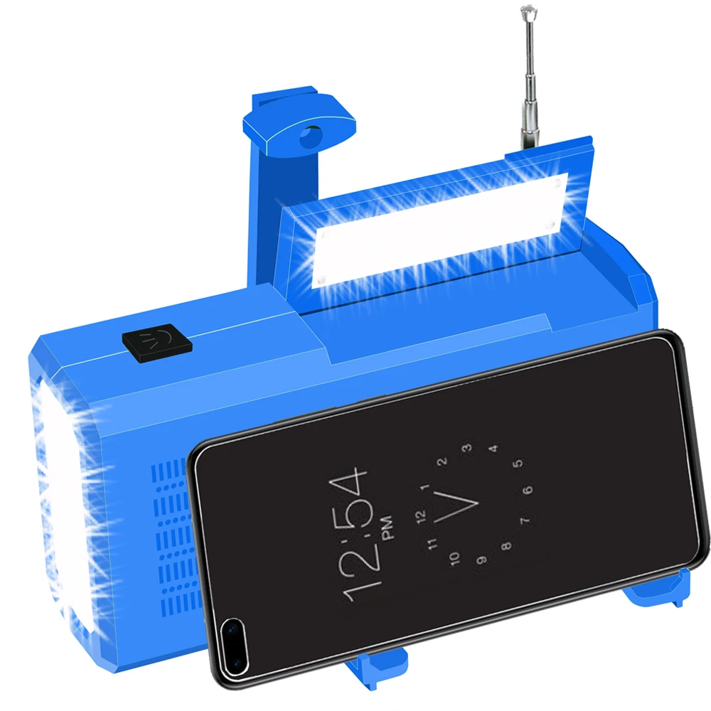 

Emergency Solar Powered Hand Crank Radio Phone Charger Multi-purpose LED Flashlight AM/FM/NOAA Weather Radio Survival Supplies