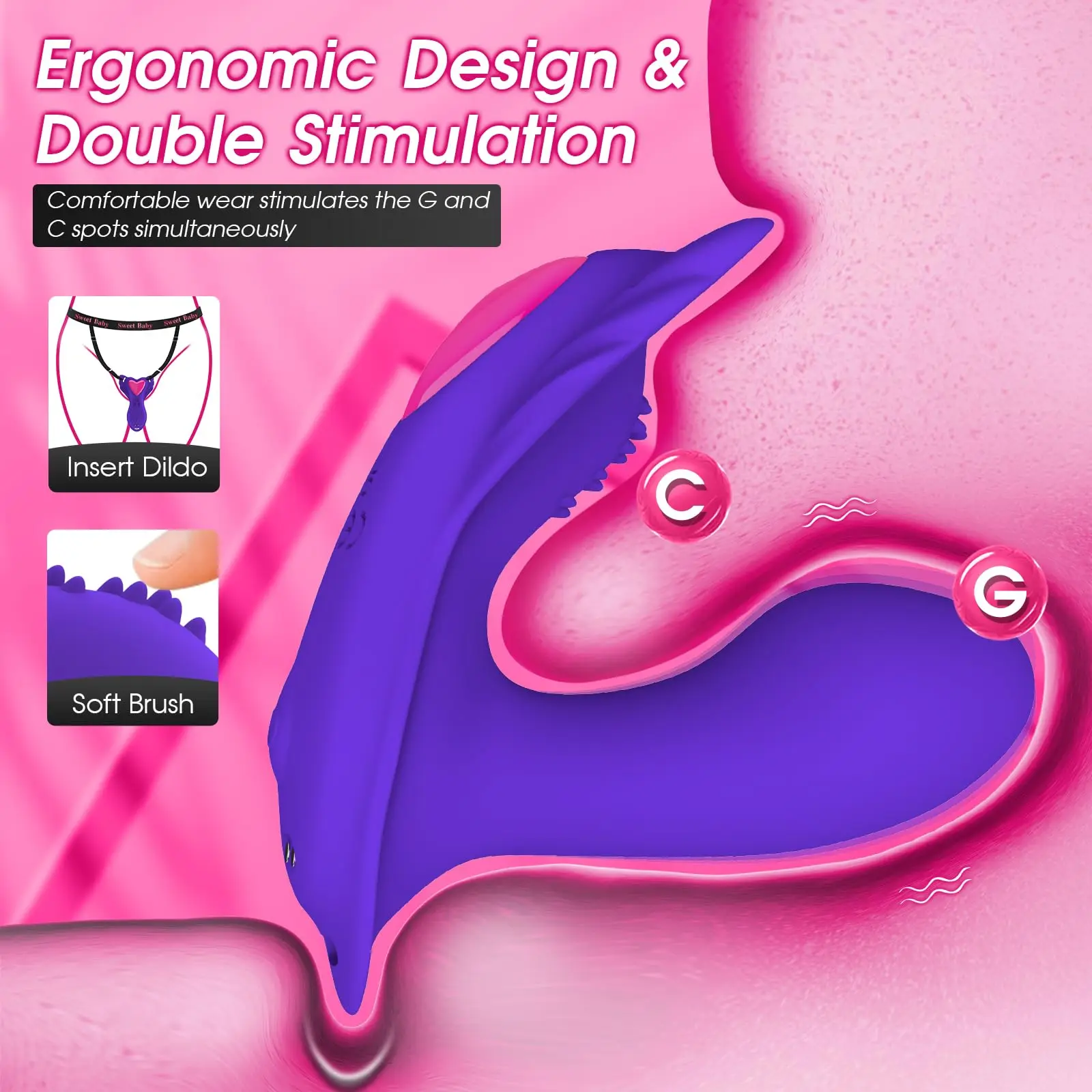 Силиконовый фаллоимитатор с управлением через приложение