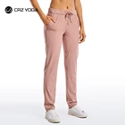 Женские эластичные спортивные штаны CRZ для йоги, с завязками, для путешествий, спортивные тренировочные штаны с карманами-31 дюйм