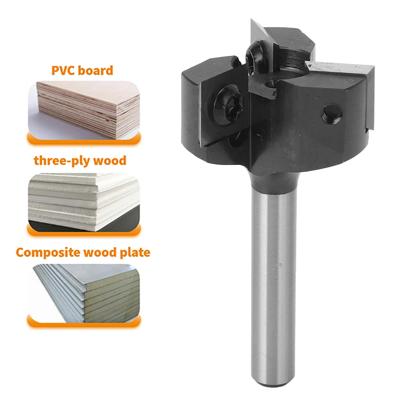 Вставьте фрезу для спойлерной доски с хвостовиком 8 мм длиной 1-1/4 дюйма режущую 3