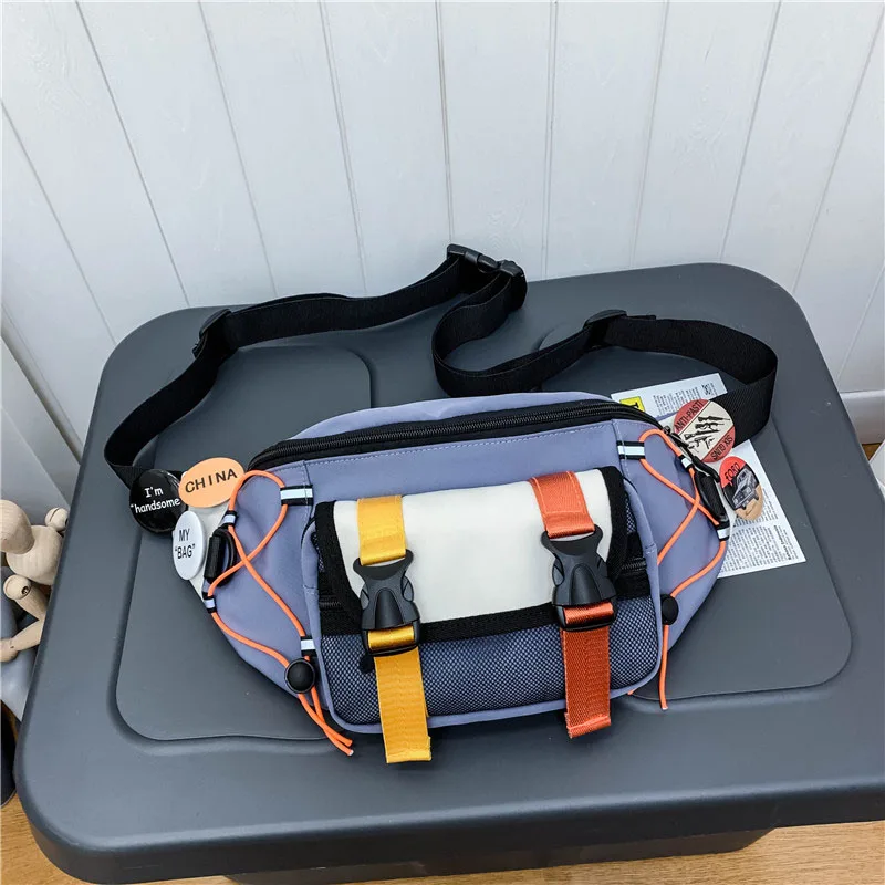 Men's Waist Bag High Quality Street Fashion Chest Bags Boy's Chest Phone Purse Male Canvas Casual Satchel Men Fanny Packs