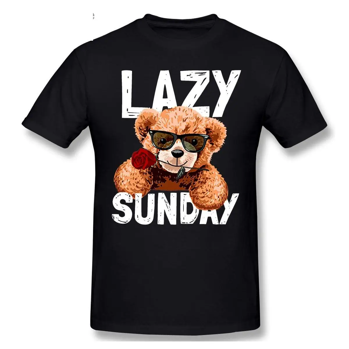 

LAZY SUNDAY Teddy Bear T shirt Harajuku T-shirt Graphics Tshirt Brands Tee Top