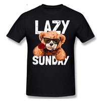 lazy sunday teddy bear t shirt harajuku t shirt graphics tshirt brands tee top
