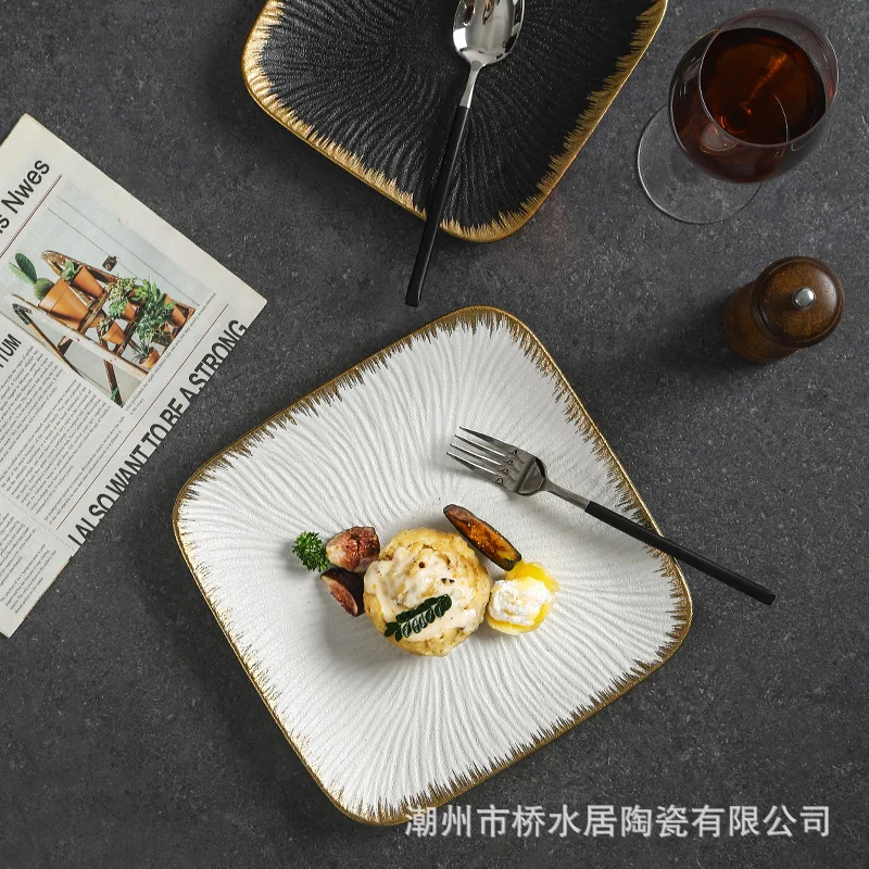

Creative Western Food Dishes, High Beauty Hotel Dishes, Wholesale Steak Dishes, Restaurant Creative Stone Patterns, High Quality