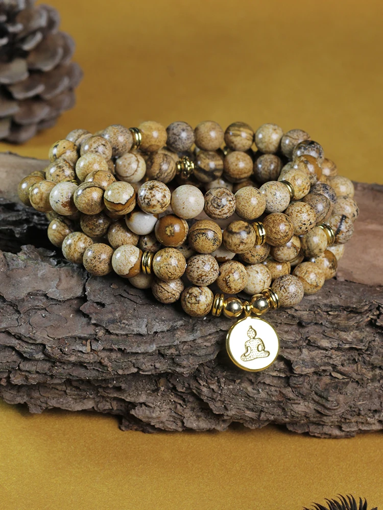 

Japamala 108 beads natural stones,rosary 108 beads buddhist mala free shipping,Buddhist Mala Wrap Stack Layer Bracelet,Lotus