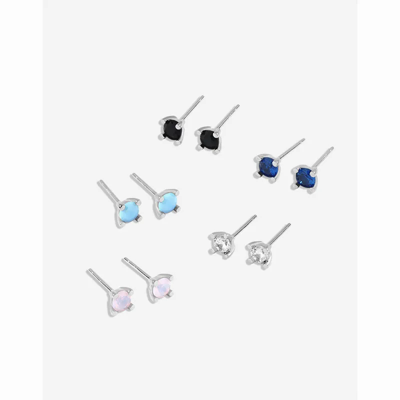 

Женские серьги-гвоздики из серебра 925 пробы с белым золотом