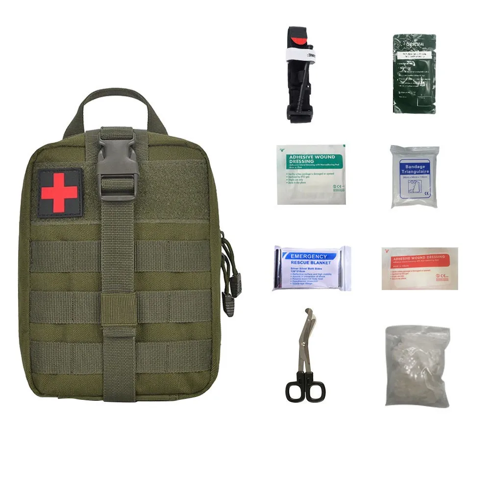 

10pcs Emergency Trauma Kit with Aluminum Tourniquet Military Combat Tactical IFAK for First Aid Response Tactical medical kit